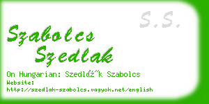 szabolcs szedlak business card